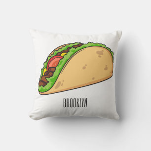 Taco-cartoon illustratie kussen