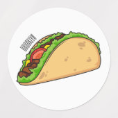 Taco-cartoon illustratie labels (Design 1)