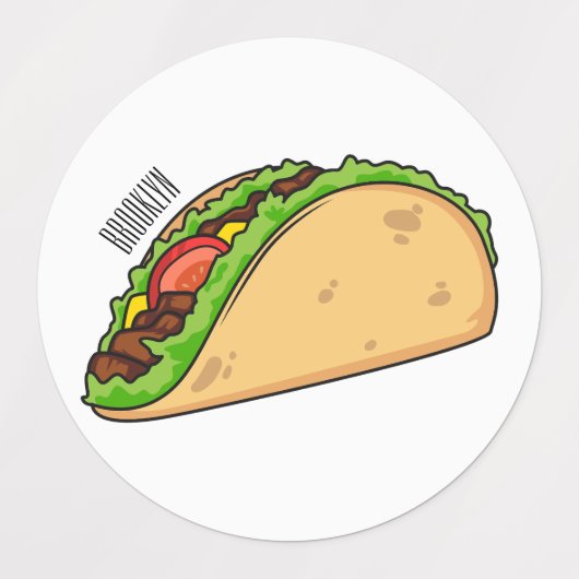 Taco-cartoon illustratie labels (Design 1)