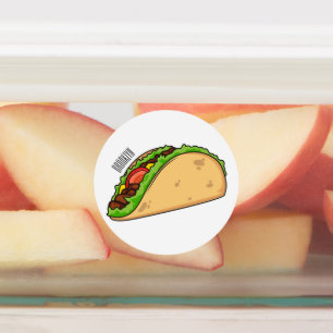 Taco-cartoon illustratie labels