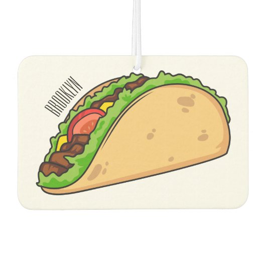 Taco-cartoon illustratie luchtverfrisser (Voorkant)