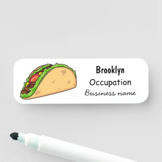 Taco-cartoon illustratie naamplaatje (In situ)