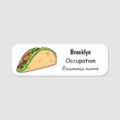 Taco-cartoon illustratie naamplaatje (Voorkant)