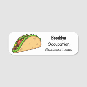 Taco-cartoon illustratie naamplaatje