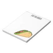 Taco-cartoon illustratie notitieblok (Linkerzijde)