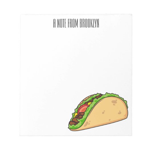 Taco-cartoon illustratie notitieblok (Voorkant)