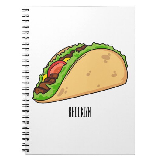 Taco-cartoon illustratie notitieboek (Voorkant)