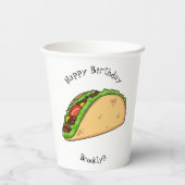 Taco-cartoon illustratie papieren bekers (Achterkant)