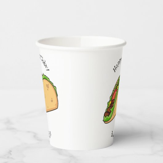 Taco-cartoon illustratie papieren bekers (Links)