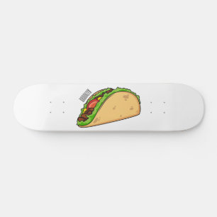 Taco-cartoon illustratie persoonlijk skateboard