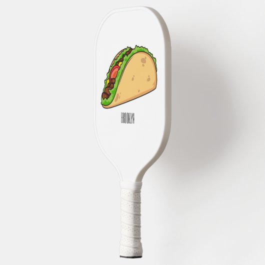 Taco-cartoon illustratie pickleball paddle (Links)