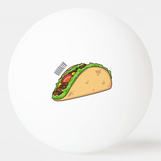 Taco-cartoon illustratie pingpongbal (Voorkant)