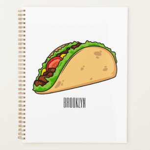 Taco-cartoon illustratie planner
