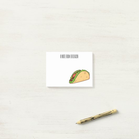 Taco-cartoon illustratie post-it® notes (Op bureau)