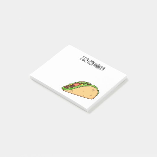 Taco-cartoon illustratie post-it® notes (Schuin)