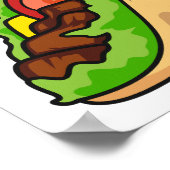 Taco-cartoon illustratie poster (Hoek)