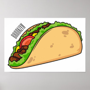 Taco-cartoon illustratie poster
