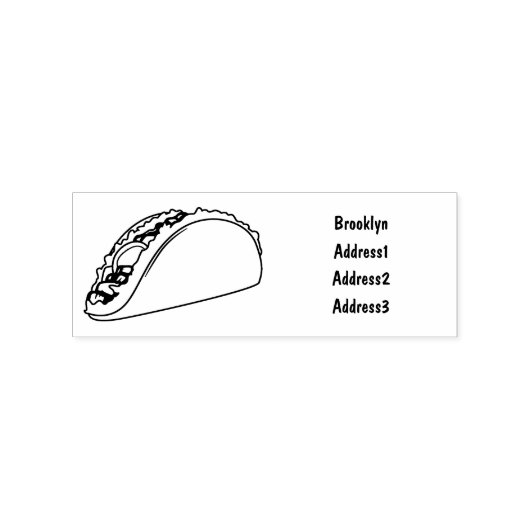 Taco-cartoon illustratie rubberstempel (Afrduk)