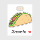 Taco-cartoon illustratie sticker (Vel)