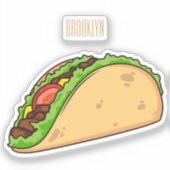 Taco-cartoon illustratie sticker (Voorkant)