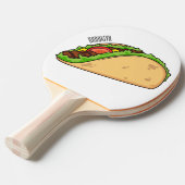 Taco-cartoon illustratie tafeltennisbatje (Voorkant Gekanteld)