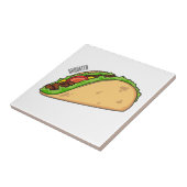 Taco-cartoon illustratie tegeltje (Zijkant)