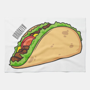 Taco-cartoon illustratie theedoek