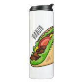 Taco-cartoon illustratie thermosbeker (Gedraaid links)