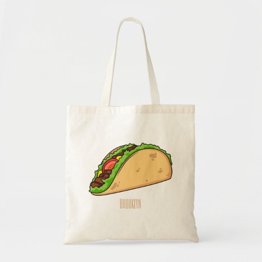 Taco-cartoon illustratie tote bag (Voorkant)