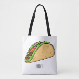 Taco-cartoon illustratie tote bag