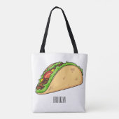 Taco-cartoon illustratie tote bag (Achterkant)