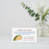 Taco-cartoon illustratie visitekaartje (Staand voorkant)