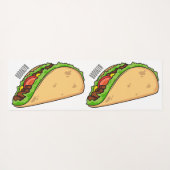 Taco-cartoon illustratie yogamat (Achterkant (horizontaal))