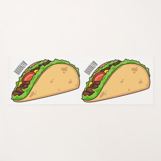 Taco-cartoon illustratie yogamat (Voorkant (horizontaal))