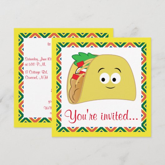 Taco Cartoon Kaart (Voorkant / Achterkant)