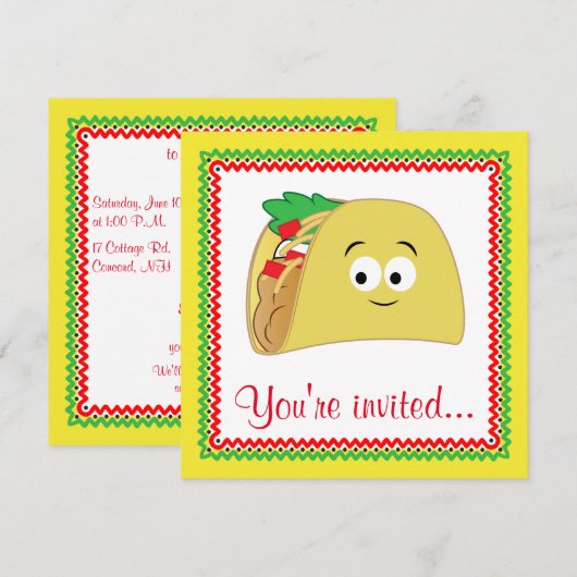 Taco Cartoon Kaart (Voorkant / Achterkant)