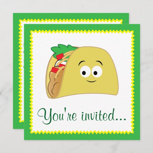 Taco Cartoon Kaart (Voorkant / Achterkant)