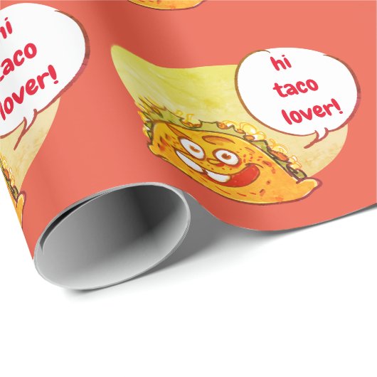 taco cartoon stijl grappige illustratie cadeaupapier (Rol Hoek)