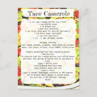Taco-casserolerecept Briefkaart