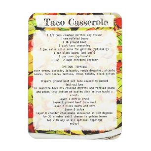 Taco-casserolerecept Magneet
