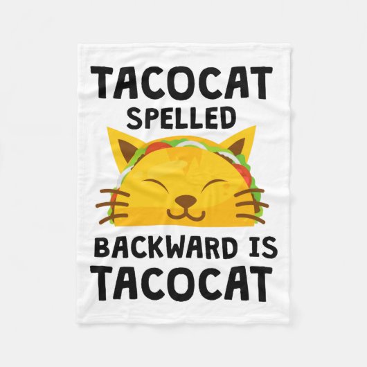 Taco Cat achterstevoren gespeld is Taco Cat Grappi Fleece Deken (Voorkant)