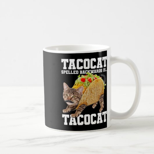 Taco Cat achterstevoren gespeld is Tacocat Meme Ge Koffiemok (Rechts)