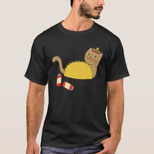 Taco Cat Cinco De Mayo Mexicaans Bier Drink T-shirt (Voorkant)