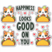 Taco Cat: Een culinaire katachtige fusie Sticker (Voorkant)