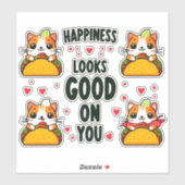 Taco Cat: Een culinaire katachtige fusie Sticker (Vel)