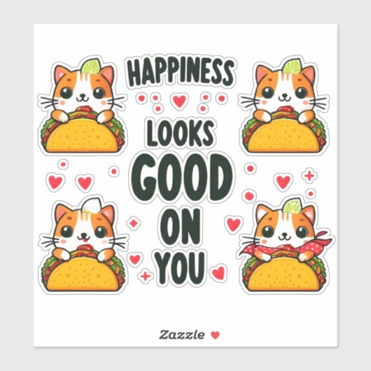 Taco Cat: Een culinaire katachtige fusie Sticker (Vel)