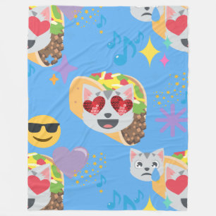 taco cat emoji blanket fleece deken