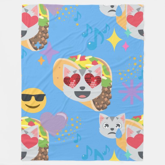 taco cat emoji blanket fleece deken (Voorkant)