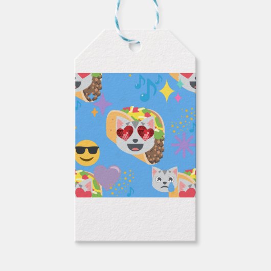 taco cat emoji cadeaulabel (Voorkant)