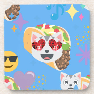 taco cat emoji drankjes onderzetter